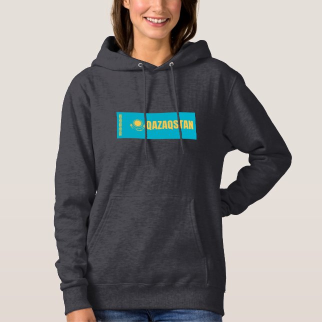 Kazakstan Flagga T Shirt (Framsida)