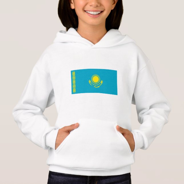 Kazakstan Flagga T Shirt (Framsida)