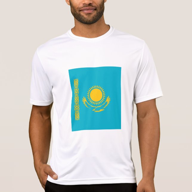 Kazakstan flagga t shirt (Framsida)