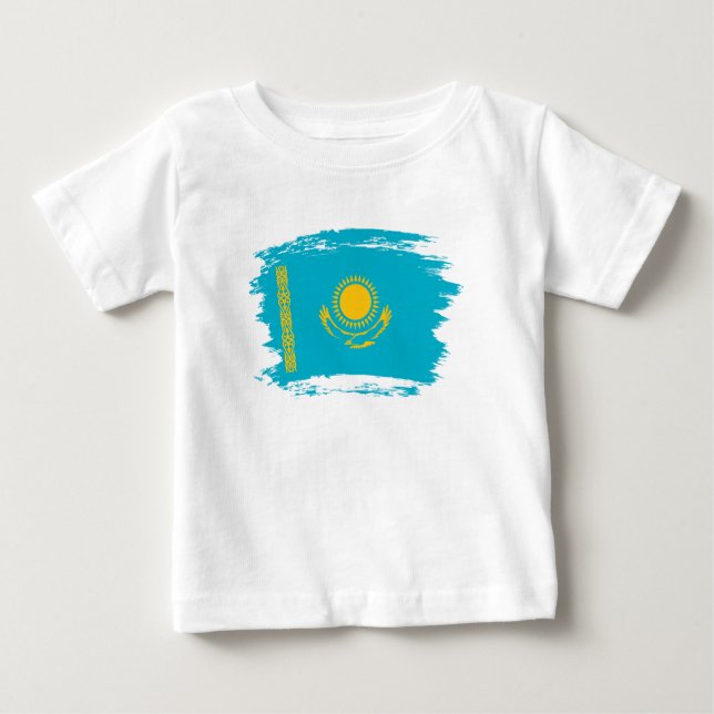 Kazakstan flagga t shirt (Framsida)