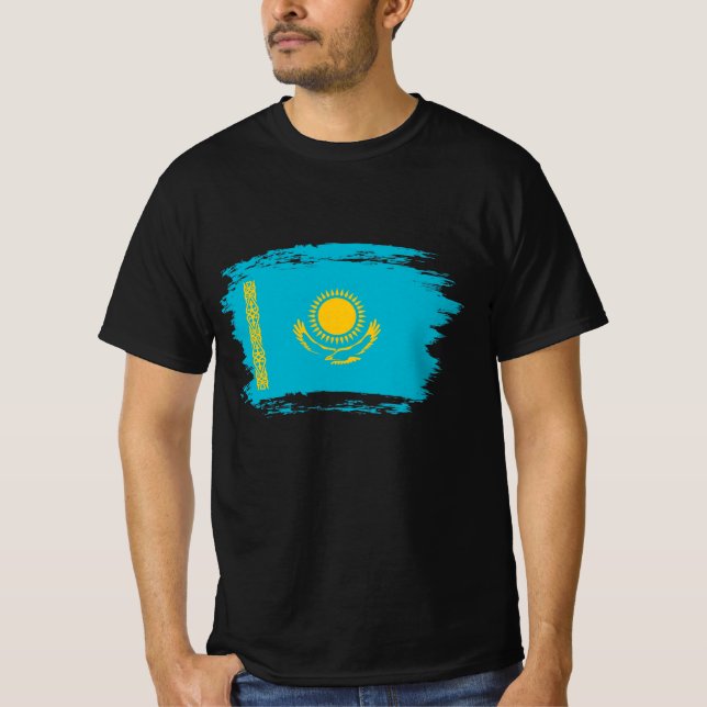 Kazakstan flagga t shirt (Framsida)