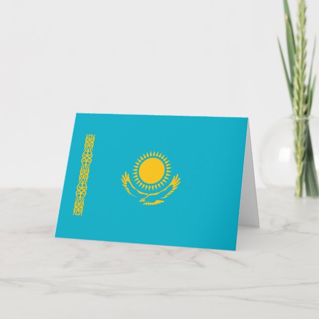 Kazakstan flagga tack kort (Framsida)