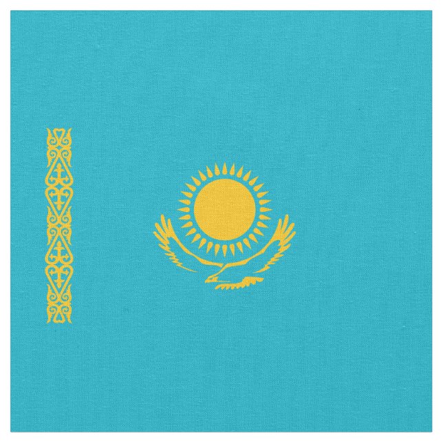 Kazakstan flagga tyg (Närbild)