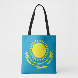Kazakstan Flagga Tygkasse