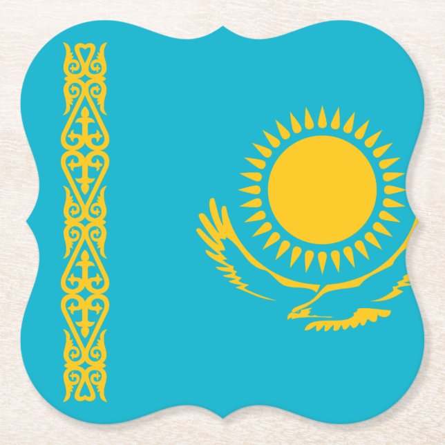 Kazakstan Flagga Underlägg Papper (Framsida)