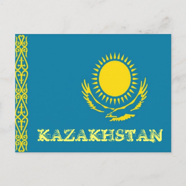 Kazakstan flagga vykort (Framsida)