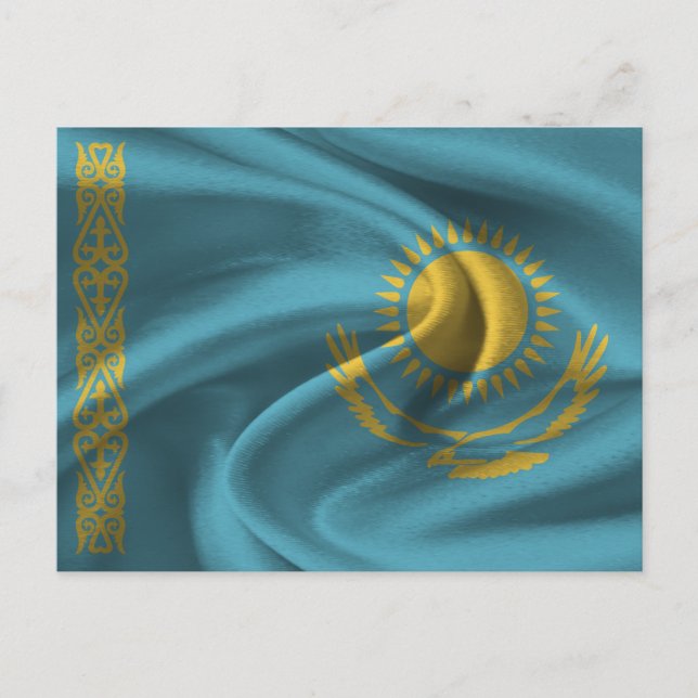 Kazakstan Flagga Vykort (Framsida)
