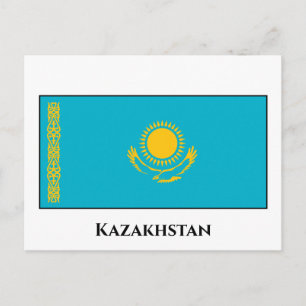 Kazakstan Flagga Vykort