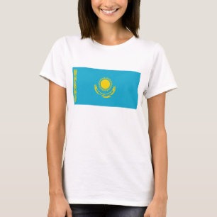 Kazakstan Flagga x Karta T-Shirt