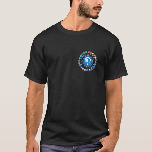 Kazakstan Gokturk Turan Turkiet Flagga Turk Bayrag T Shirt (Framsida)