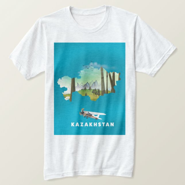 Kazakstan karta t shirt (Design framsida)