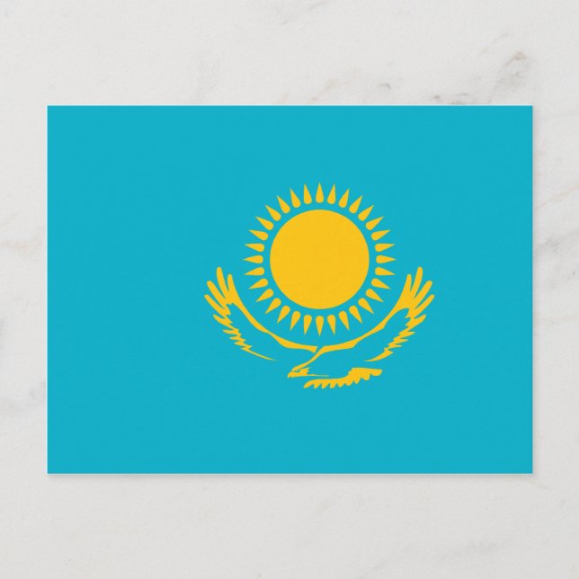 Kazakstan, Kazakstan flagga Vykort (Framsida)