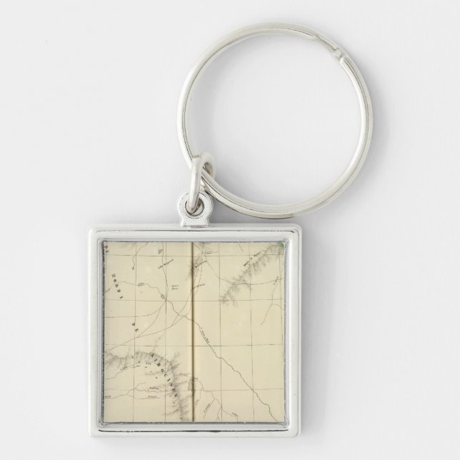 Kazakstan, Kirgizistan Fyrkantig Silverfärgad Nyckelring (Framsidan)