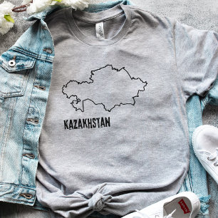 Kazakstan Land Karta Kazakstans nationella gräns G T Shirt