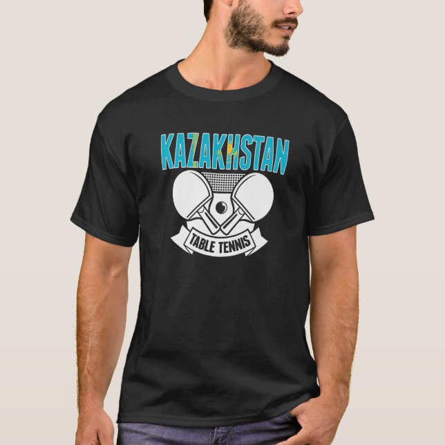 Kazakstan Ping Pong Support Kazakstan Bord Te T Shirt (Framsida)