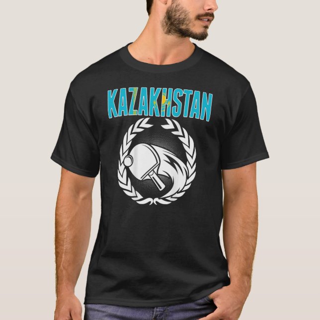 Kazakstan Ping Pong Support Kazakstan Bord Te T Shirt (Framsida)