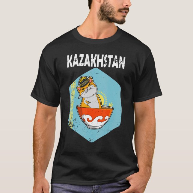 Kazakstan Qazaqstan Kazakstan flagga Jurta T Shirt (Framsida)