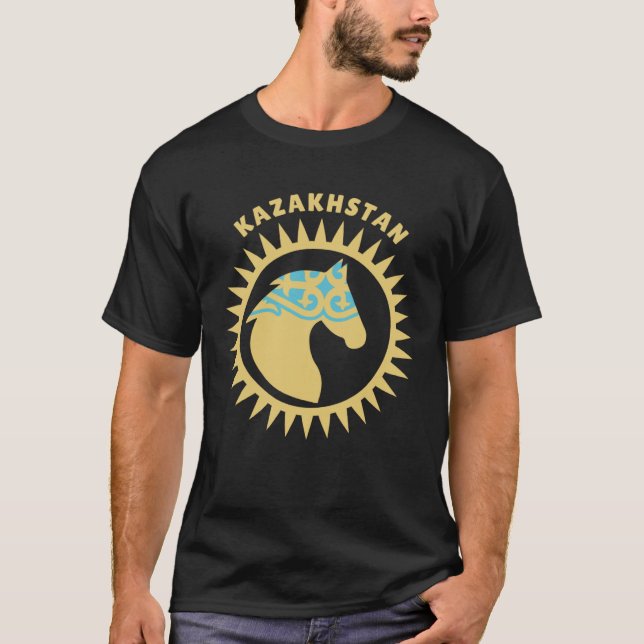 Kazakstan Qazaqstan Kazakstan Horse T Shirt (Framsida)