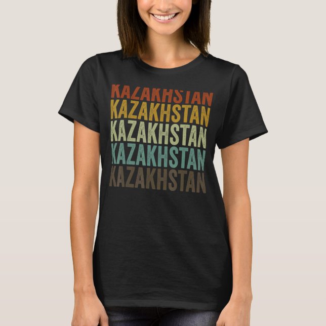 Kazakstan Retro Vintage T Shirt (Framsida)
