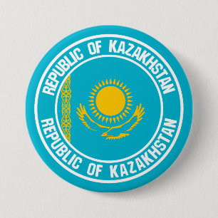 Kazakstan Round Emblem Knapp