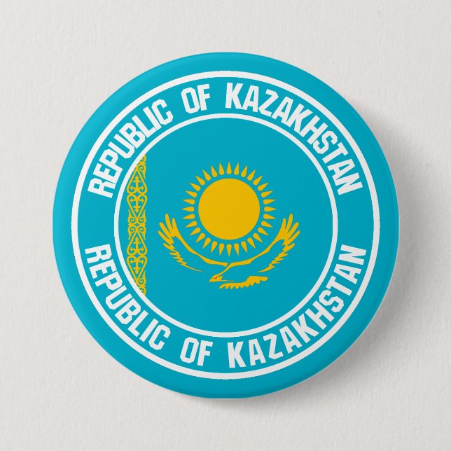 Kazakstan Round Emblem Knapp (Framsida)