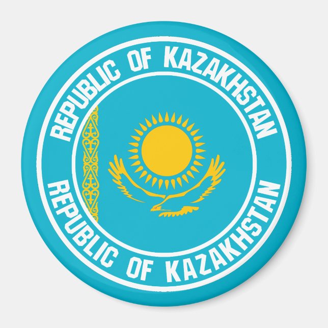 Kazakstan Round Emblem Magnet (Framsidan)