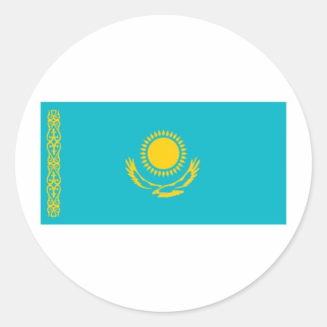 Kazakstan Runt Klistermärke (Framsida)