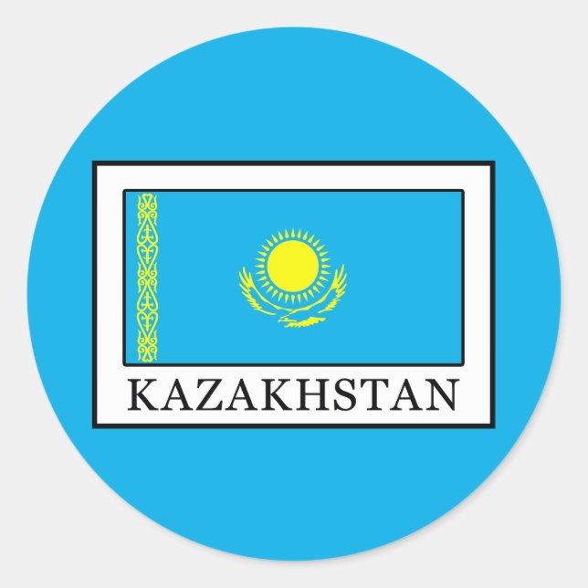 Kazakstan Runt Klistermärke (Framsida)