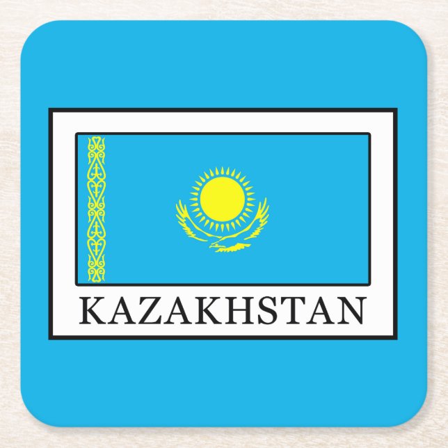 Kazakstan Underlägg Papper Kvadrat (Framsidan)