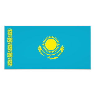Kazakstans flagga fototryck
