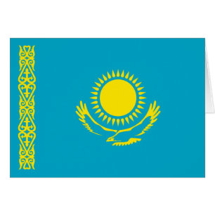 Kazakstans flagga hälsningskort