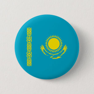 Kazakstans flagga knapp