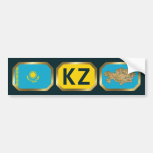 Kazakstans Flagga-kod för stötfångare Bildekal