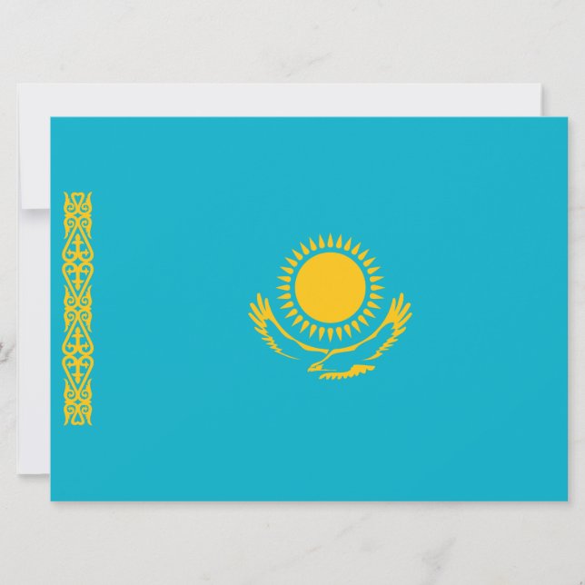 Kazakstans flagga kort (Framsida)