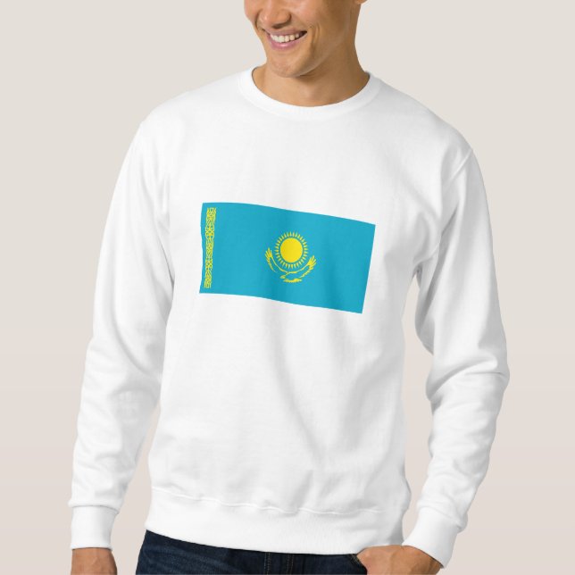 Kazakstans flagga lång ärmad tröja (Framsida)