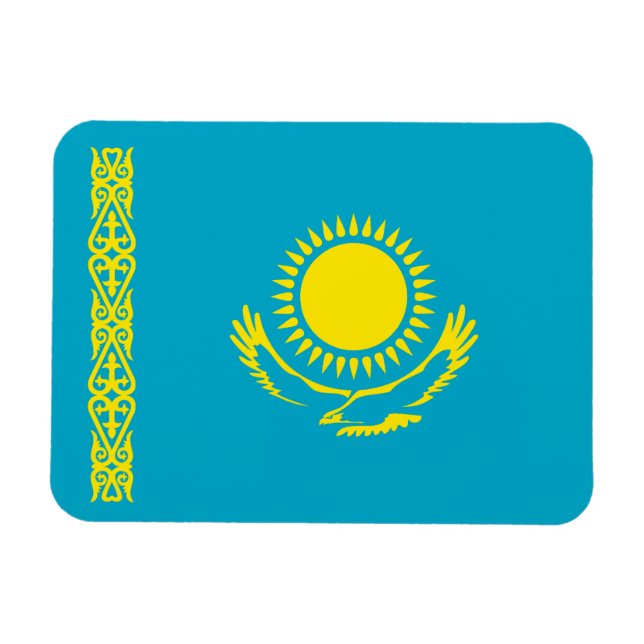 Kazakstans flagga magnet (Horisontell)