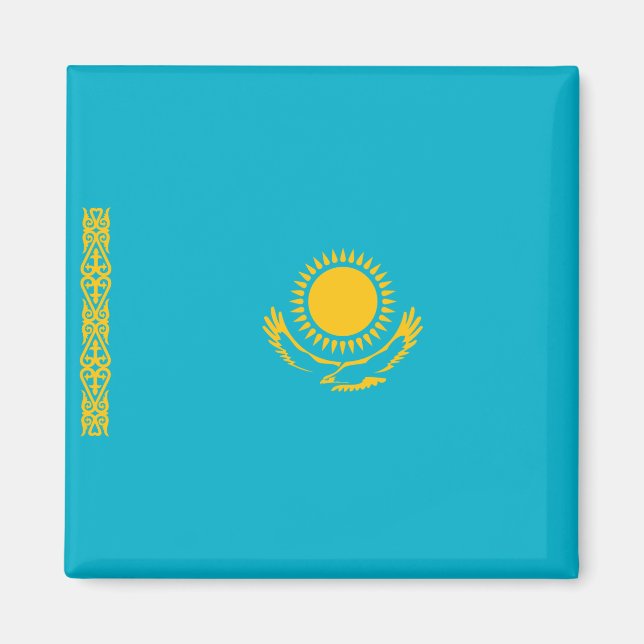 Kazakstans flagga magnet (Framsidan)