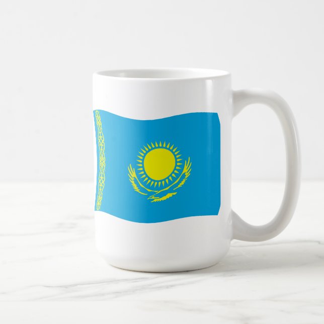 Kazakstans flagga mugg (Höger)