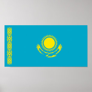 Kazakstans flagga poster