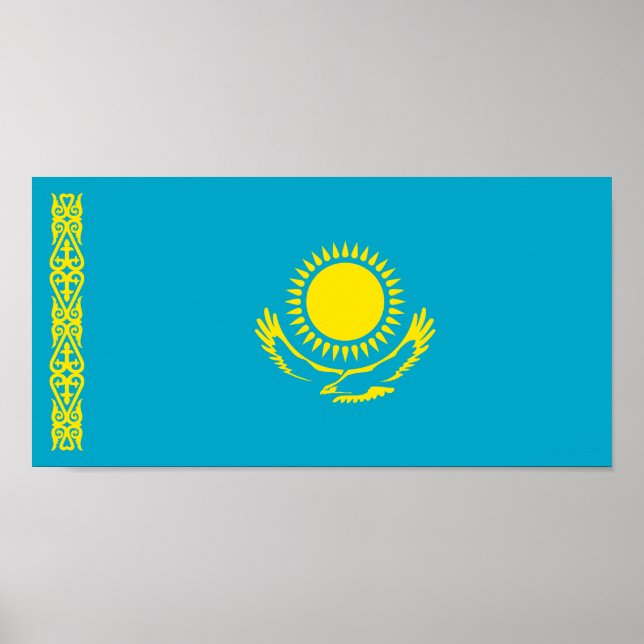 Kazakstans flagga poster (Framsidan)