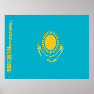 Kazakstans flagga poster