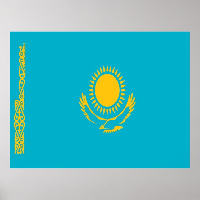 Kazakstans flagga poster (Framsidan)