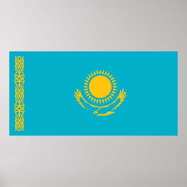 Kazakstans flagga poster (Framsidan)