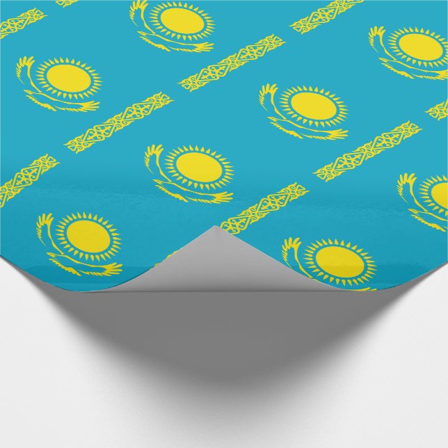 Kazakstans flagga presentpapper (Hörn)
