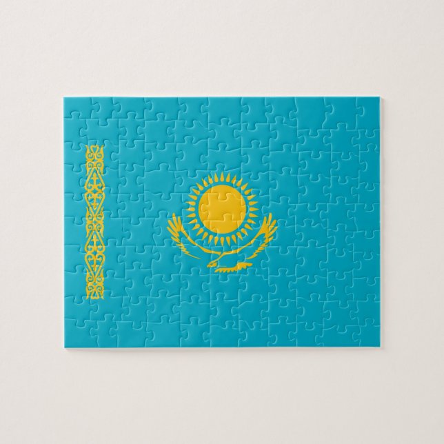 Kazakstans flagga pussel (Horisontell)