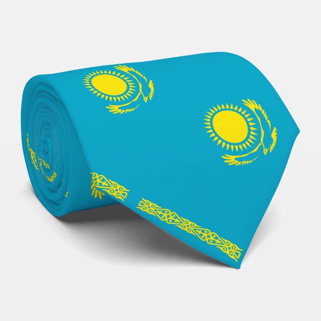 Kazakstans flagga slips (Rullad)
