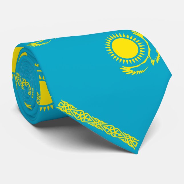 Kazakstans flagga slips (Rullad)