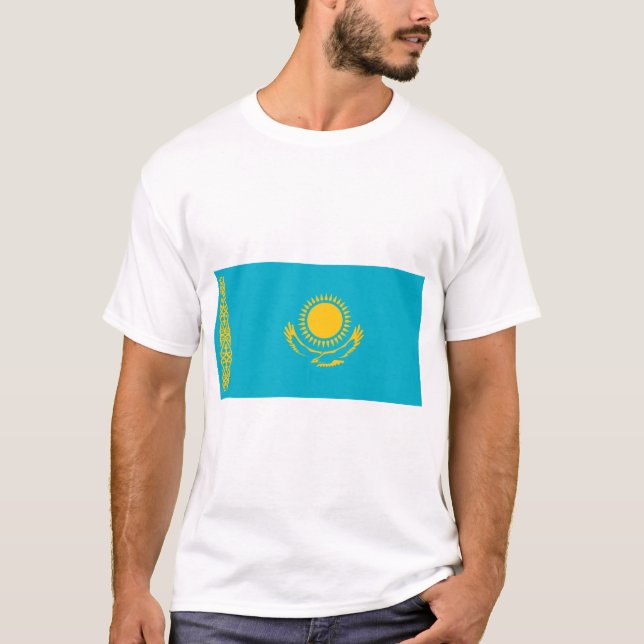 Kazakstans flagga t shirt (Framsida)