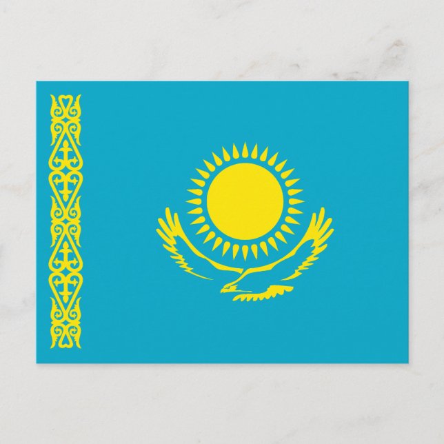 Kazakstans flagga vykort (Framsida)