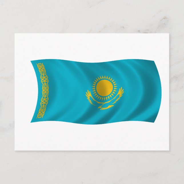 Kazakstans flagga vykort (Framsida)